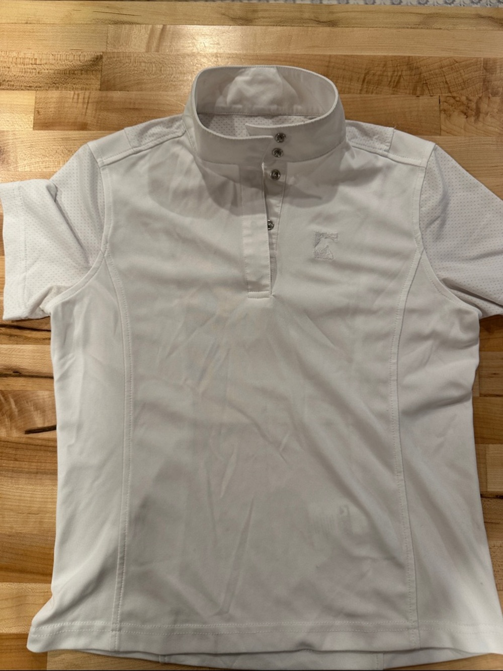 Riding Sport Girls' White Short-Sleeve Stand-Collar Polo